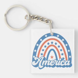 America Boho Retro Key Ring