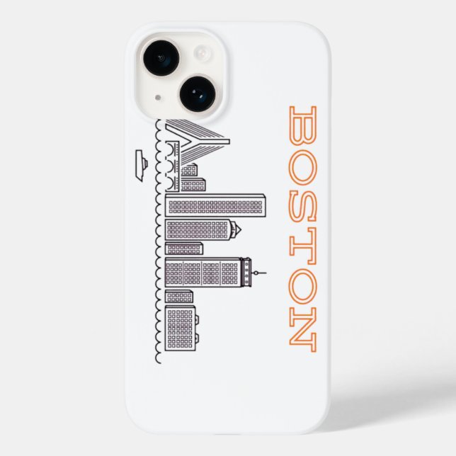 America Boston City Skyline, Boston Ma Us Skyline Case-Mate iPhone Case (Back)