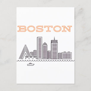 America Boston City Skyline, Boston Ma Us Skyline Postcard