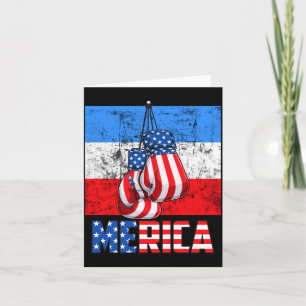 America Box Gloves Aamerican Flag 4th Of July Card