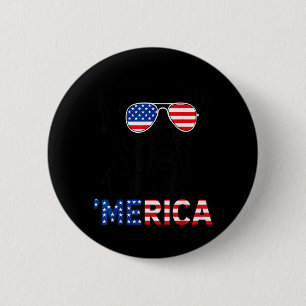 America Boxer Dog Aamerican Flag Sungles Patriotic 6 Cm Round Badge