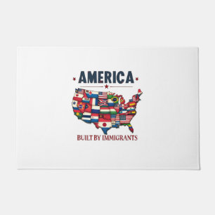 America Built by Immigrants Patriotic American Doormat