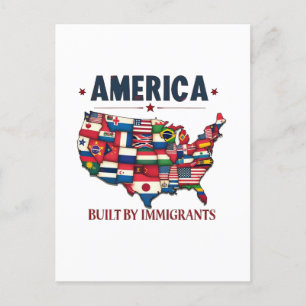 America Built by Immigrants Patriotic American Postcard