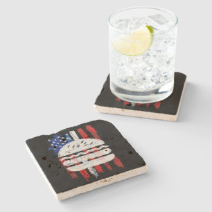 America Burger (Black Painting No. 1) Stone Coaster