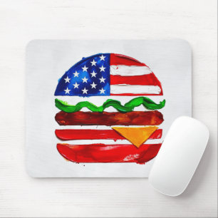 America Burger (White Painting No. 1) Mouse Pad