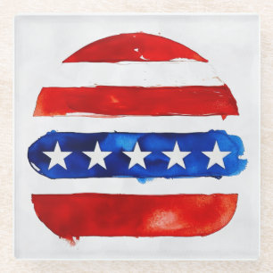 America Burger (White Painting No. 4) Glass Coaster