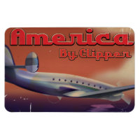 America by Clipper vintage travel poster