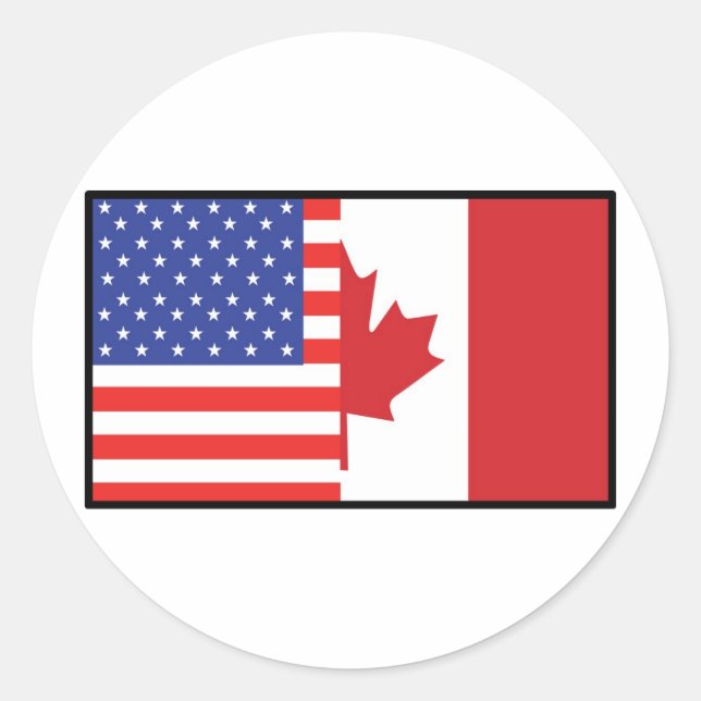 America Canada Classic Round Sticker (Front)