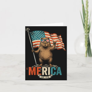 America Capybara 4th Of July Patriotic Aamerican Card