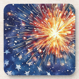 America Celebration. Stars and fireworks.  Coaster
