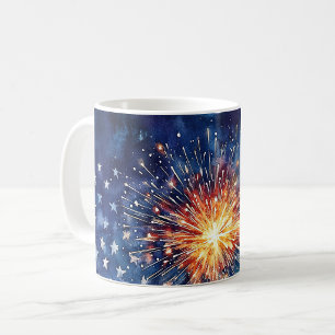 America celebration. Stars and fireworks. Coffee Mug