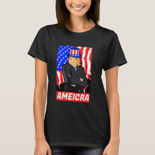America Cheems Shiba Dog Dank Meme Funny July 4th  T-Shirt