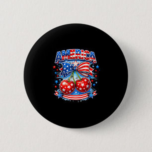 America cherry bow stars stripes usa july 4th 6 cm round badge