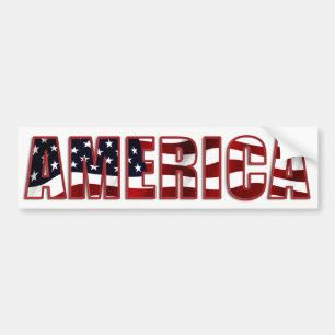 America Colourful and Patriotic Bumper Sticker