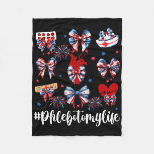 America Coquette Bow Fireworks Phlebotomy Happy 4t Fleece Blanket