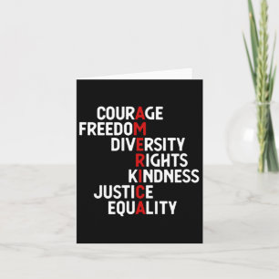 America Courage Freedom Diversity Rights Friendshi Card