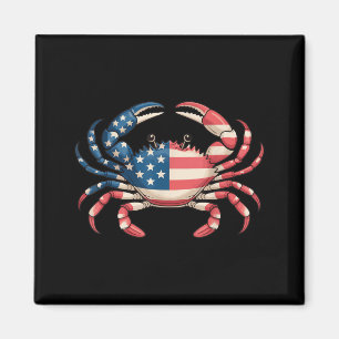 America Crab US Flag Seafood Magnet