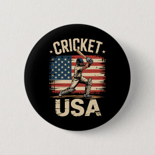 America Cricket American Usa Player Men Women 1 6 Cm Round Badge