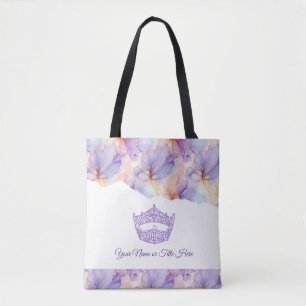 America Crown Ink Floral Tote Bag