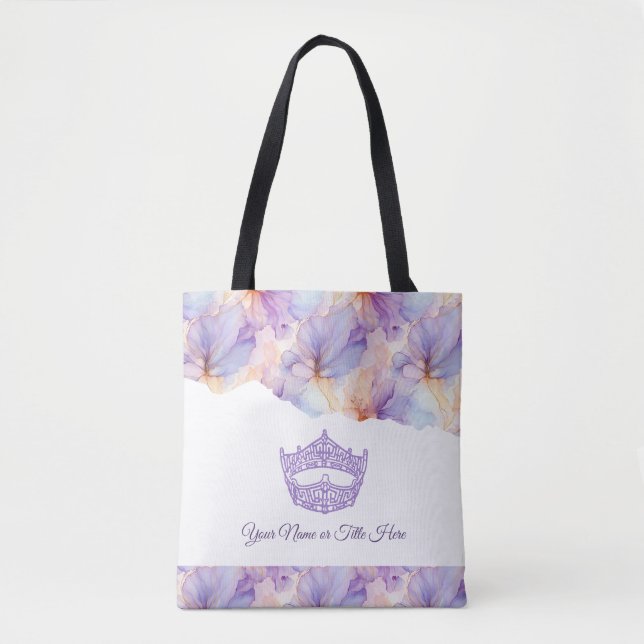 America Crown Ink Floral Tote Bag (Front)
