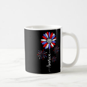 America Daisy Flower 4th Of July Independence Day Coffee Mug