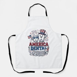 America Dental Squad Patriotic Tooth Vector Design Apron