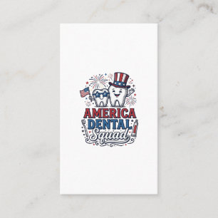 America Dental Squad Patriotic Tooth Vector Design Business Card