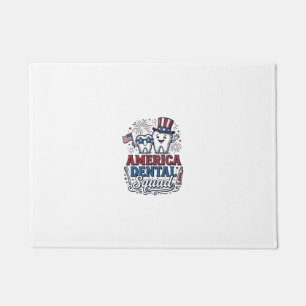America Dental Squad Patriotic Tooth Vector Design Doormat