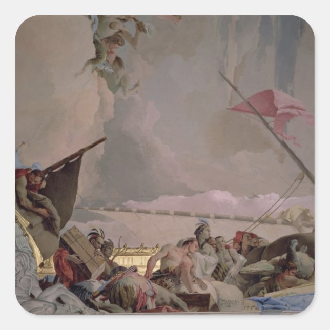 America, detail from The Glory of Spain II Square Sticker (Front)