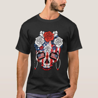 America Dia De Los Muertos Independence 4Th Of Jul T-Shirt