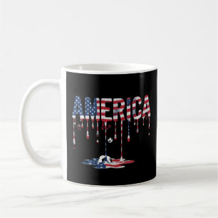 America Dripping Flag Soccer Coffee Mug