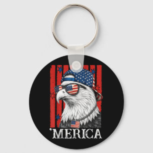 America Eagle Aamerican Flag Patriotic Men Women Key Ring