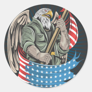 America Eagle  Classic Round Sticker