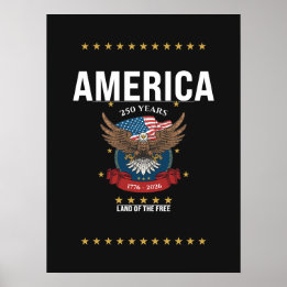America Eagle Flag 250th Anniversary 1776 2026 Poster