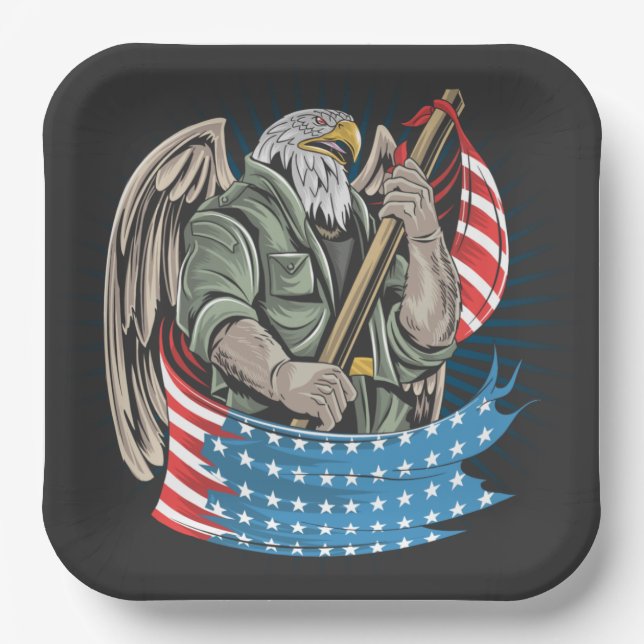 America Eagle   Paper Plate (Front)