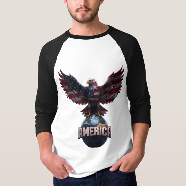 AMERICA Eagle T-Shirt – Bold Patriotic Style (Front)