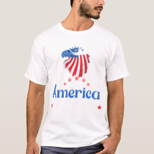 America Eagle T-Shirt   USA Flag Patriotic Tee  