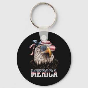 America Eagle Usa Flag 4th Of July Merica Gift  Key Ring