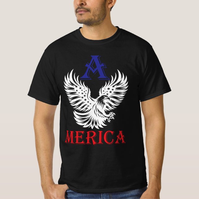 America Eagle With American Flag T-Shirt (Front)