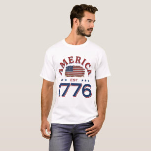 AMERICA EST 1776 AMERICAN FLAG 4TH OF JULY EVENT T-Shirt