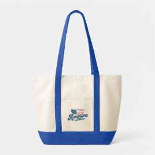 America Est. 1776 – Distressed Flag & Stars Tote Bag