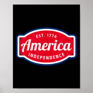America est 1776 independence 4th of july poster