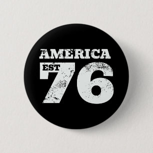 America Est 1776 Patriotic 6 Cm Round Badge