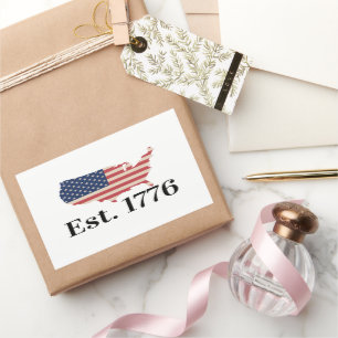 America Est. 1776 Patriotic Flag Rectangular Sticker