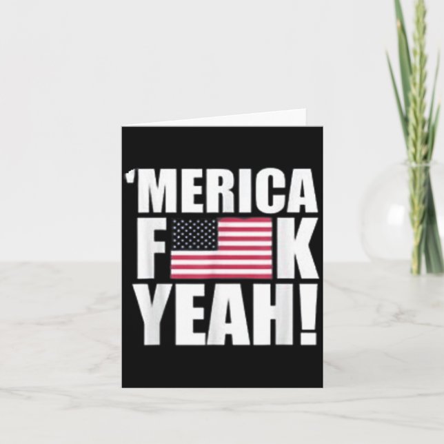 America F Yeah Fourth 4th of July Card (Front)