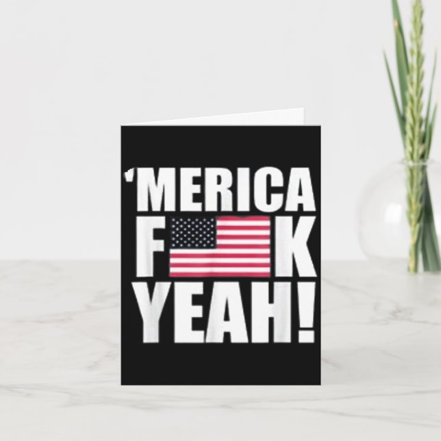 America f yeah fourth 4th of july  card (Front)