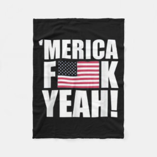 America F Yeah Fourth 4th of July Fleece Blanket