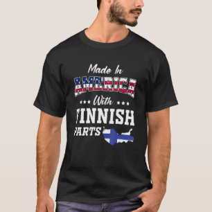 America Finnish Parts Finland Map USA Flag Ancestr T-Shirt