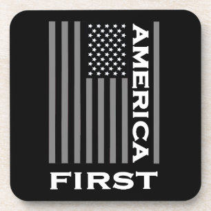 America First American Flag Love the USA Trump Coaster
