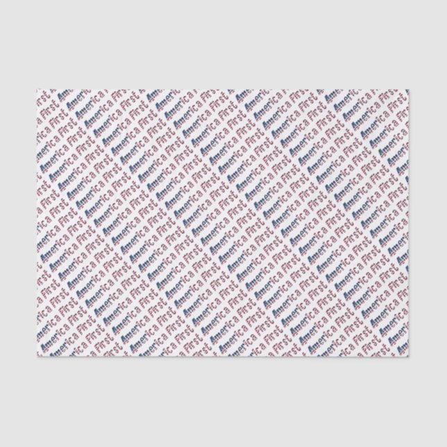 America First American Flag Typography Patriotic Tissue Paper (Front)
